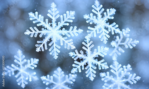 Blurred snowflakes background - digital illustration.