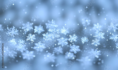 Blurred snowflakes background - digital illustration.