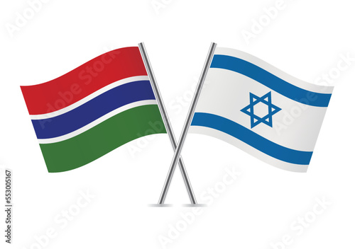 Gambia and Israel crossed flags. Gambian and Israeli flags on white background. Vector icon set. Vector illustration. Free Download Gambia and Israel crossed flags. Gambian and Israeli flags on white background. Vector icon set. Vector illustration. - GFXLoad