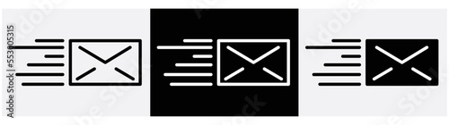 message on the way icon set. style sign symbol for app and web, vector illustration photo