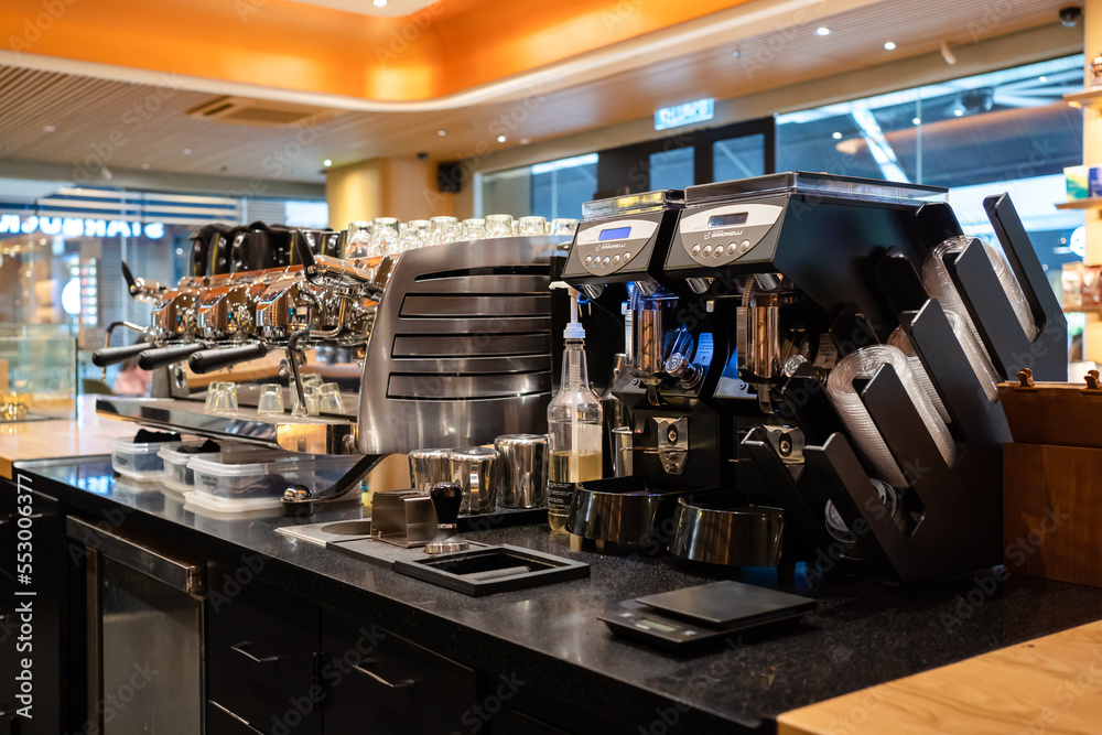 PENANG, MALAYSIA JUN 12, 2020 Starbucks Reserve coffee machine and