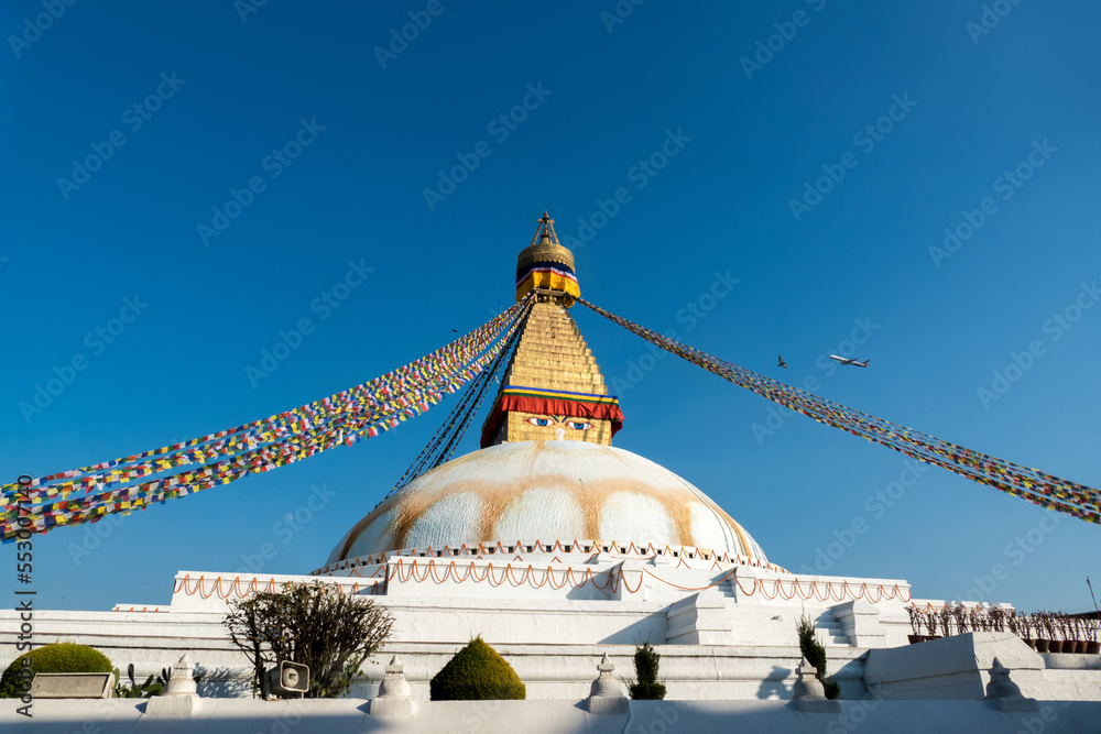 Boudhanath Stupa also known as Bouddha Stupa in Kathmandu, its massive ...