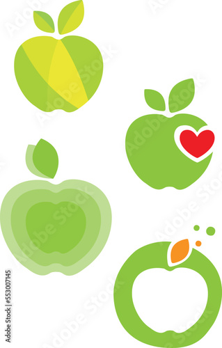 Vector set of apple fruit