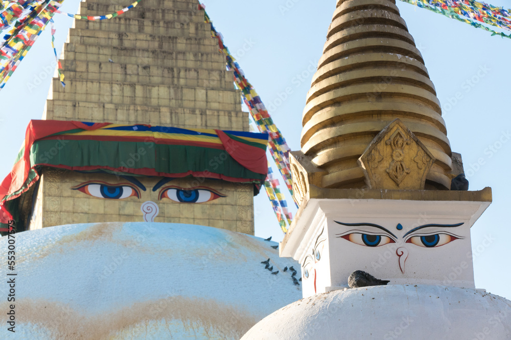 Boudhanath Stupa also known as Bouddha Stupa in Kathmandu, its massive ...