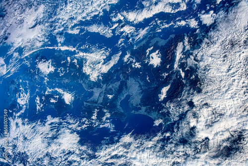 Cloudscape from space. Digital Enhancement. Elements by NASA