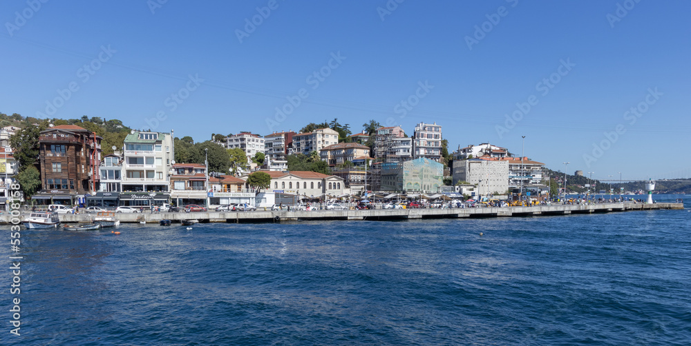 Istanbul, Turkey - 26 September 2021 - A tour of the Bosphorus in the morning
