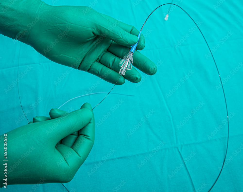 Coronary Imaging Catheter. Dual Lumen Catheter. Coronary angiography showing Micro Catheter