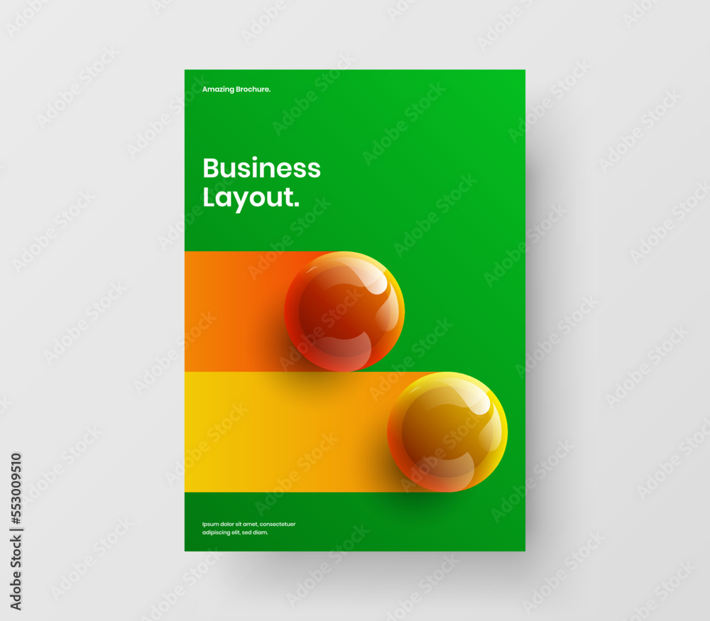 Geometric 3D balls handbill template. Minimalistic postcard vector design layout. Geometric 3D balls handbill template. Minimalistic postcard vector design layout.