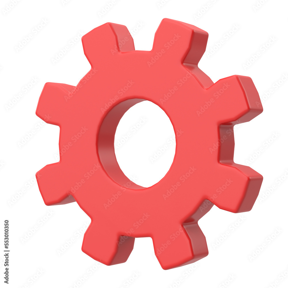 3D gear. Setting icon. Maintenance element. 3D gear. Setting icon. Maintenance element.