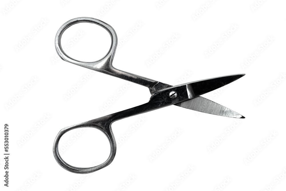 Scissors for manicure on a white background. scissors isolate