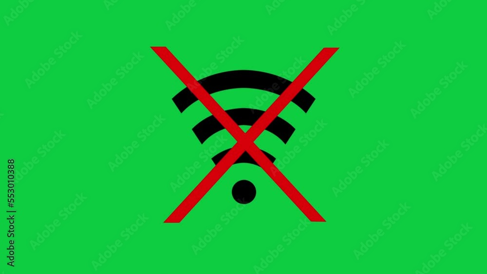 Crossed Out Symbol Appears On Wifi Signal Icon 4k Green Screen crossed-out-symbol-appears-on-wifi-signal-icon-4k-green-screen
