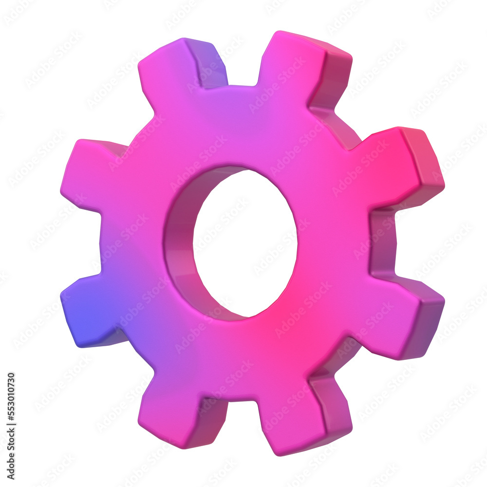 3D gear. Setting icon. Maintenance element. 3D gear. Setting icon. Maintenance element.