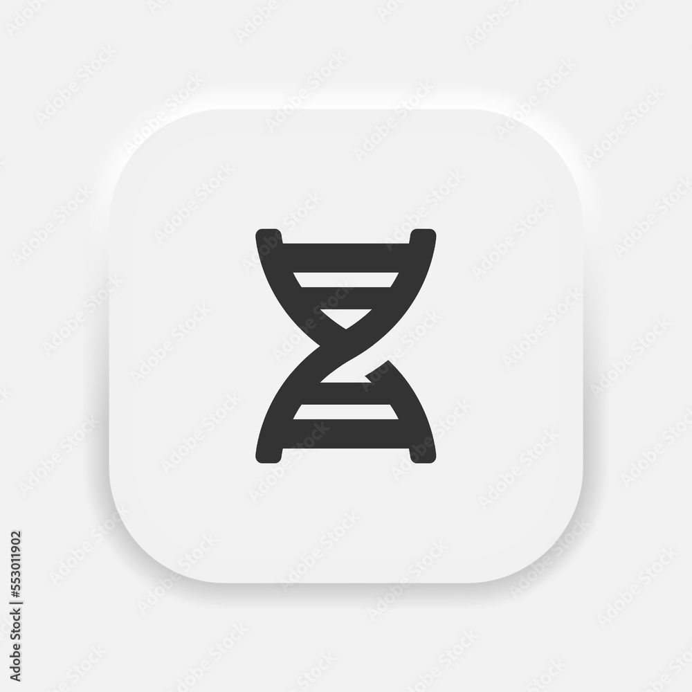 DNA icon in trendy neumorphism style. Vector EPS 10 DNA icon in trendy neumorphism style. Vector EPS 10