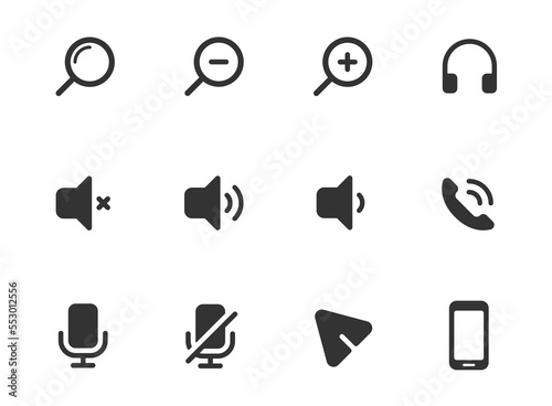 ui web icons isolated on white background. glyph icon set for web, mobile apps, ui design, print polygraphy and promo advertising business