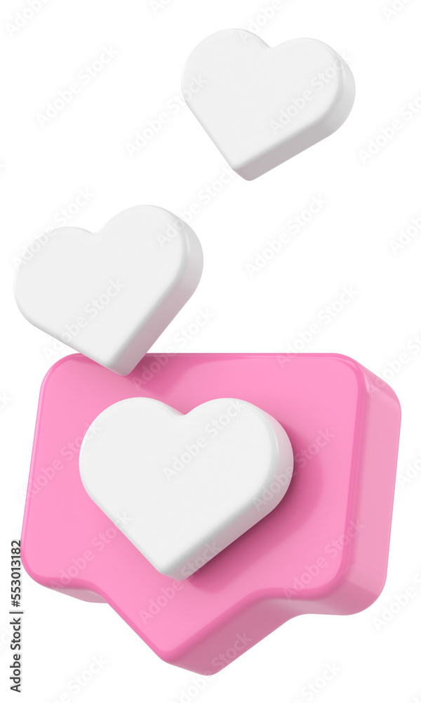 3D like icon. 3D illustration. 3D like icon. 3D illustration.