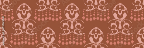 Ikat Damask Scandinavian embroidery, ikat seamless pattern tribal backgrounds, Fashion pattern Digital textile Asian Design ancient art for Prints Fabric saree Mughal Swaths texture Kurti Kurtis