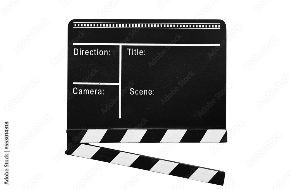 Real movie clapper with copy space isolated