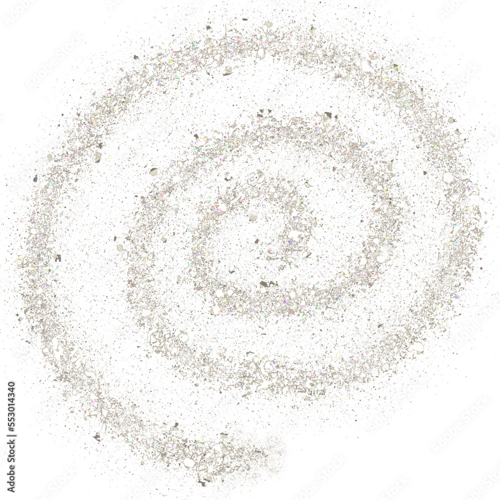 Fototapeta premium Silver glitter hand-drawn spiral swirl spray