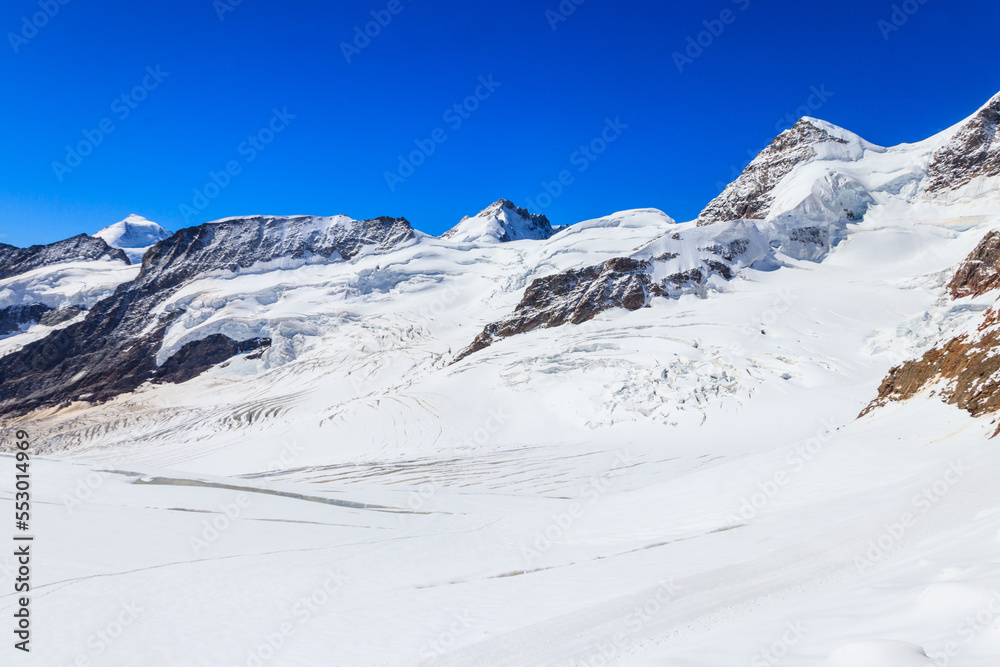 Obraz premium View of the Jungfraujoch, Top of Europe, Bernese Oberland, Switzerland