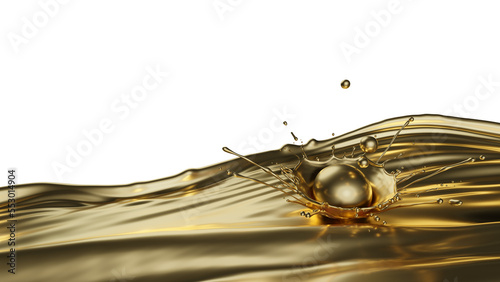 gold drop on a gold splash surface