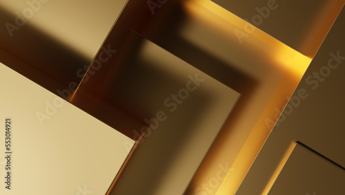 gold geometry background ,3D rendering