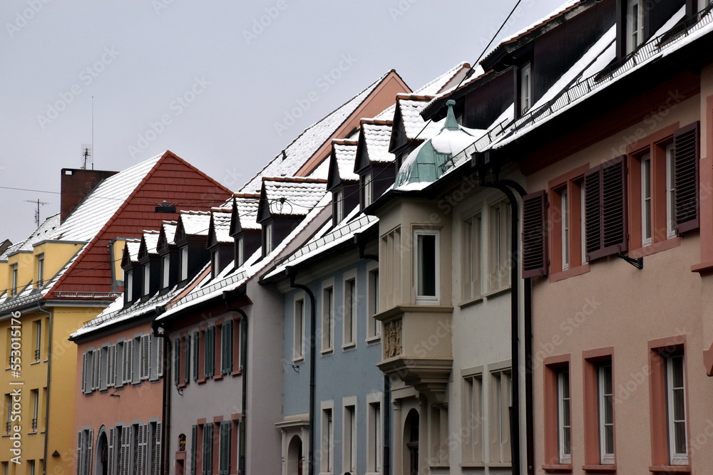 Die Herrenstraße in Freiburg im Winterrr