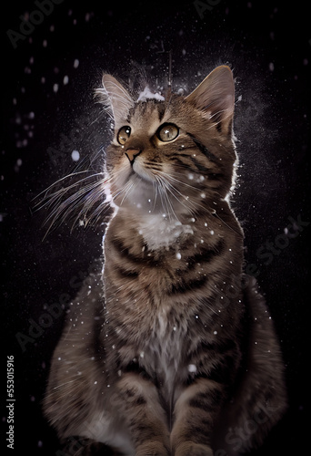 cat in snow © Diana