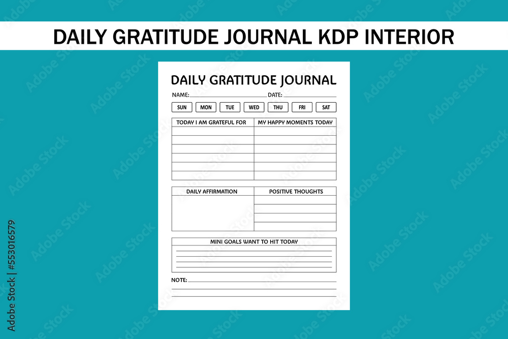 Daily gratitude journal kdp Interior