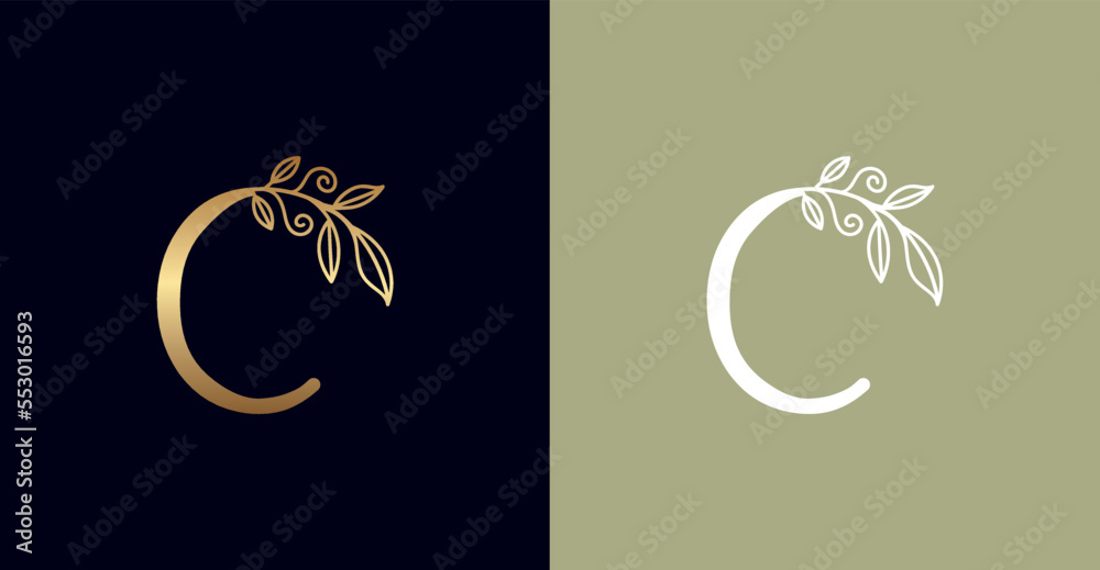 BEAUTY NATURAL LEAF LOGO VECTOR LETTER C BEAUTY NATURAL LEAF LOGO VECTOR LETTER C