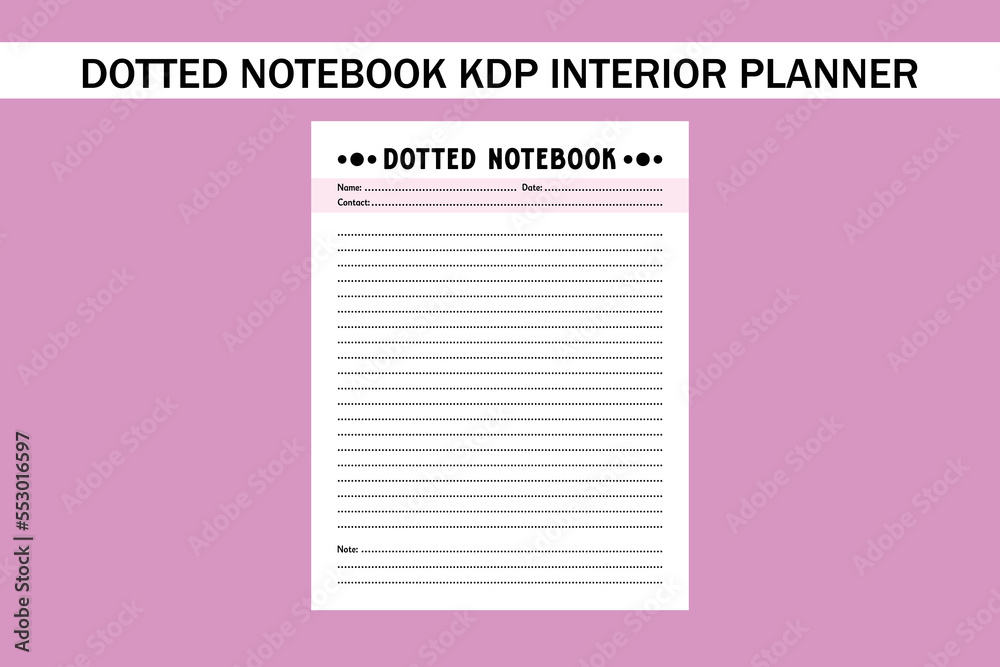 Dotted notebook Kdp Interior Planner Dotted notebook Kdp Interior Planner