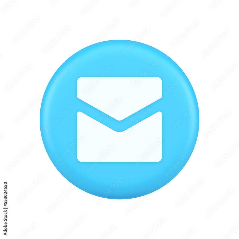 Email letter incoming message closed envelope mobile application button 3d realistic icon Email letter incoming message closed envelope mobile application button 3d realistic icon