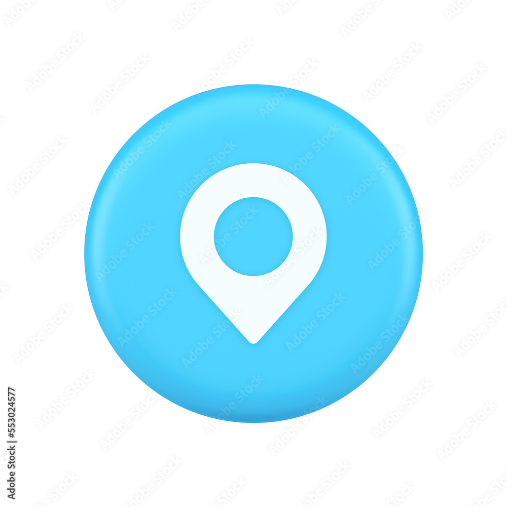 GPS map pin location service button application direction distance pointer 3d realistic icon GPS map pin location service button application direction distance pointer 3d realistic icon