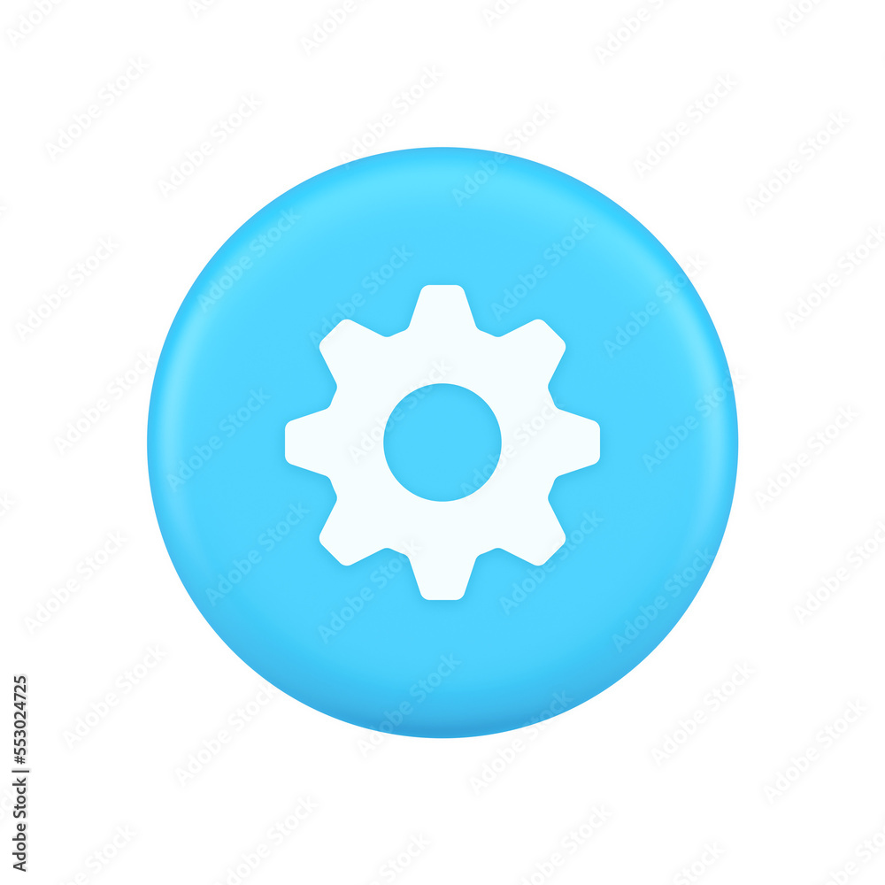 Cog gear button web technology setting repair business interface 3d realistic icon Cog gear button web technology setting repair business interface 3d realistic icon
