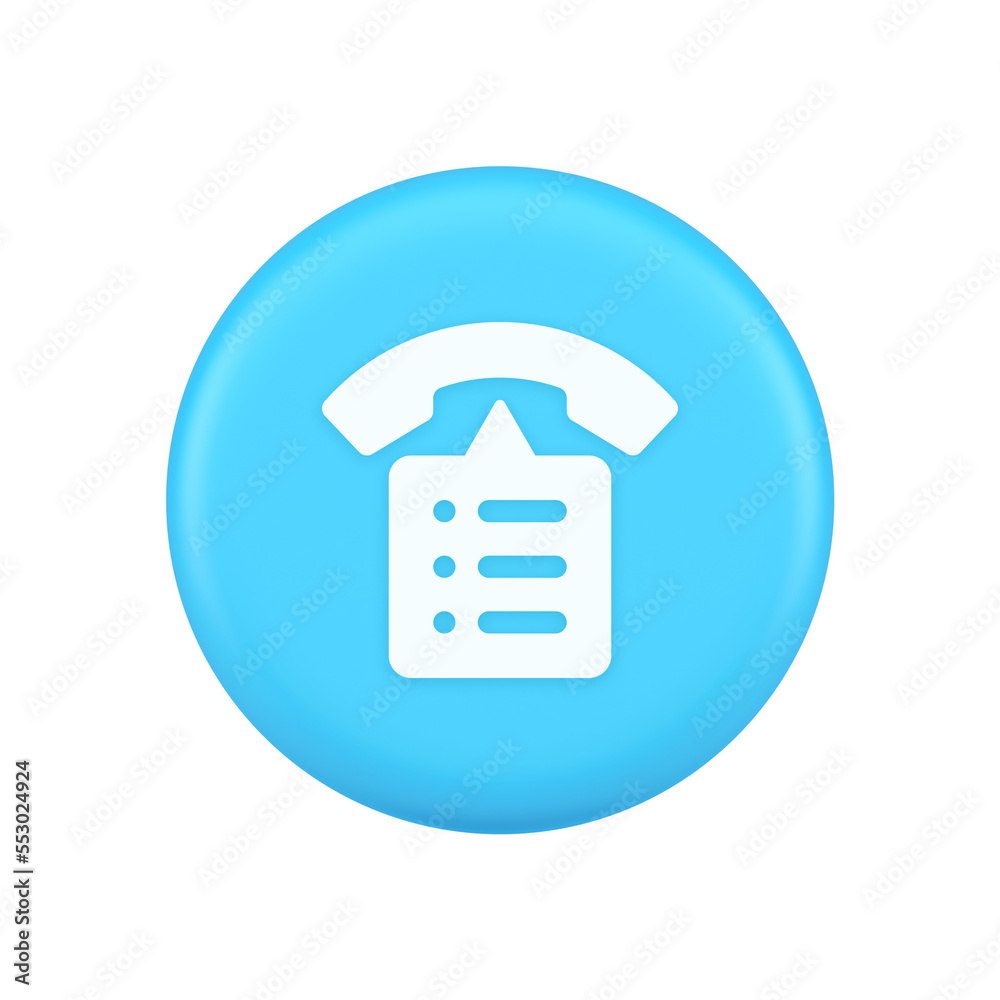 Call phone book contact list button cyberspace friends information communication 3d icon Call phone book contact list button cyberspace friends information communication 3d icon