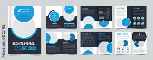 company profile brochure template layout design, 12 pages corporate brochure design template, Minimal Business Brochure template design