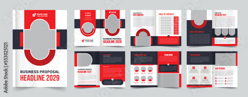 company profile brochure template layout design, 12 pages corporate brochure design template, Minimal Business Brochure template design