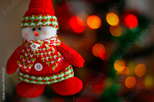 Panoramic view of happy snowman in Christmas secenery with copy space © Garden Stock Images