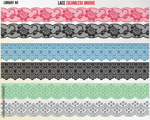 DECORATIVE LACES SEAMLESS BRUSH IN EDITABLE VECTOR FILE
