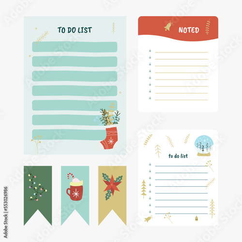 A Set with winter planners and to-do lists