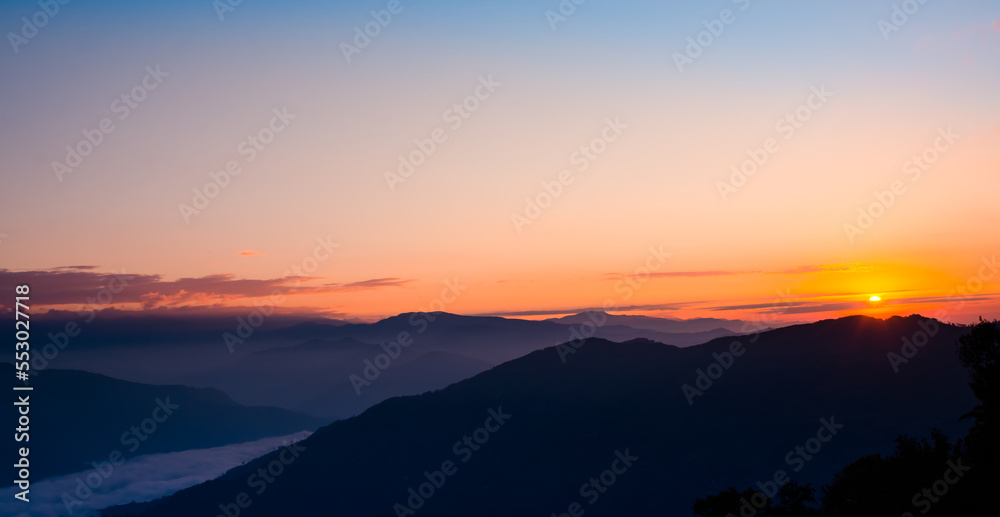 Sunrise view at Darjeeling India