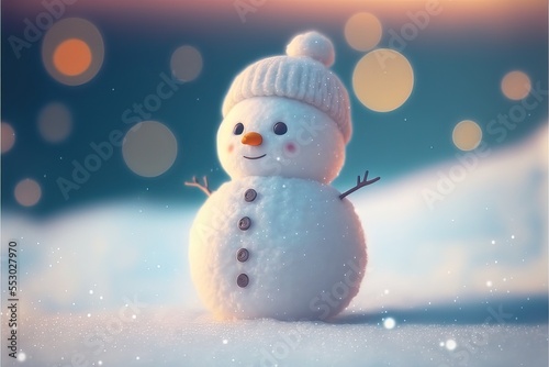 petit bonhomme de neige mignon de noël photo