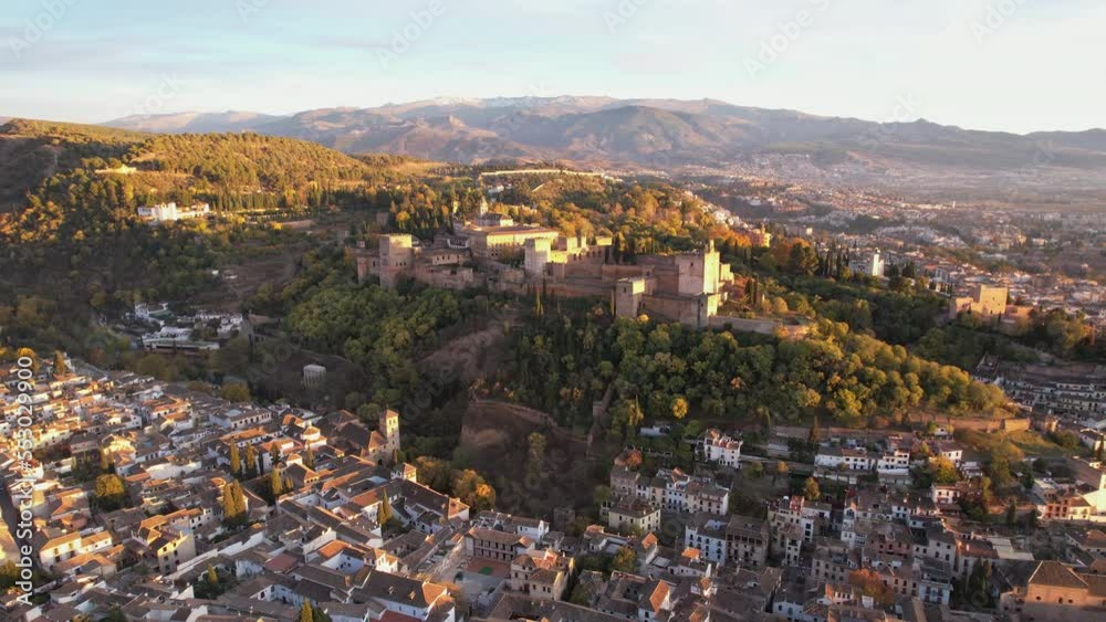 Alhambra palace in Granada, Spain, islamic medieval castle Alhambra palace in Granada, Spain, islamic medieval castle
