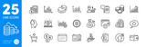 Outline icons set. Clipboard, Calculator target and Money loss icons. Loan percent, Graph chart, Wallet web elements. Stress, Finance calculator, Bill accounting signs. Phone payment. Vector