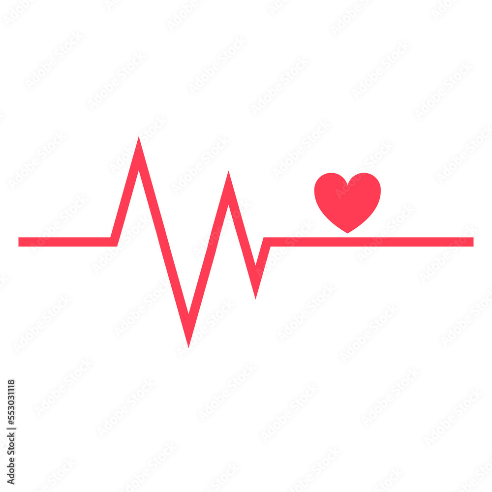 pink heart medical pulse icon