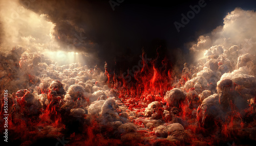 Hell abstract background. AI generated.