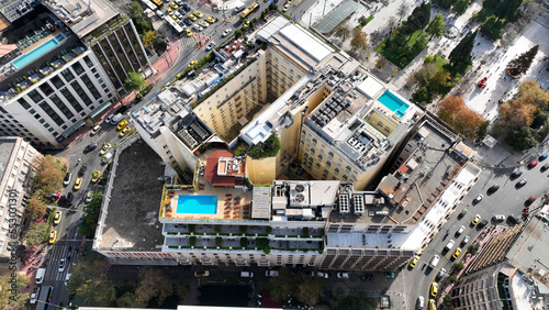 Aerial drone top down photo of Athens urban cityscape, Attica, Greece