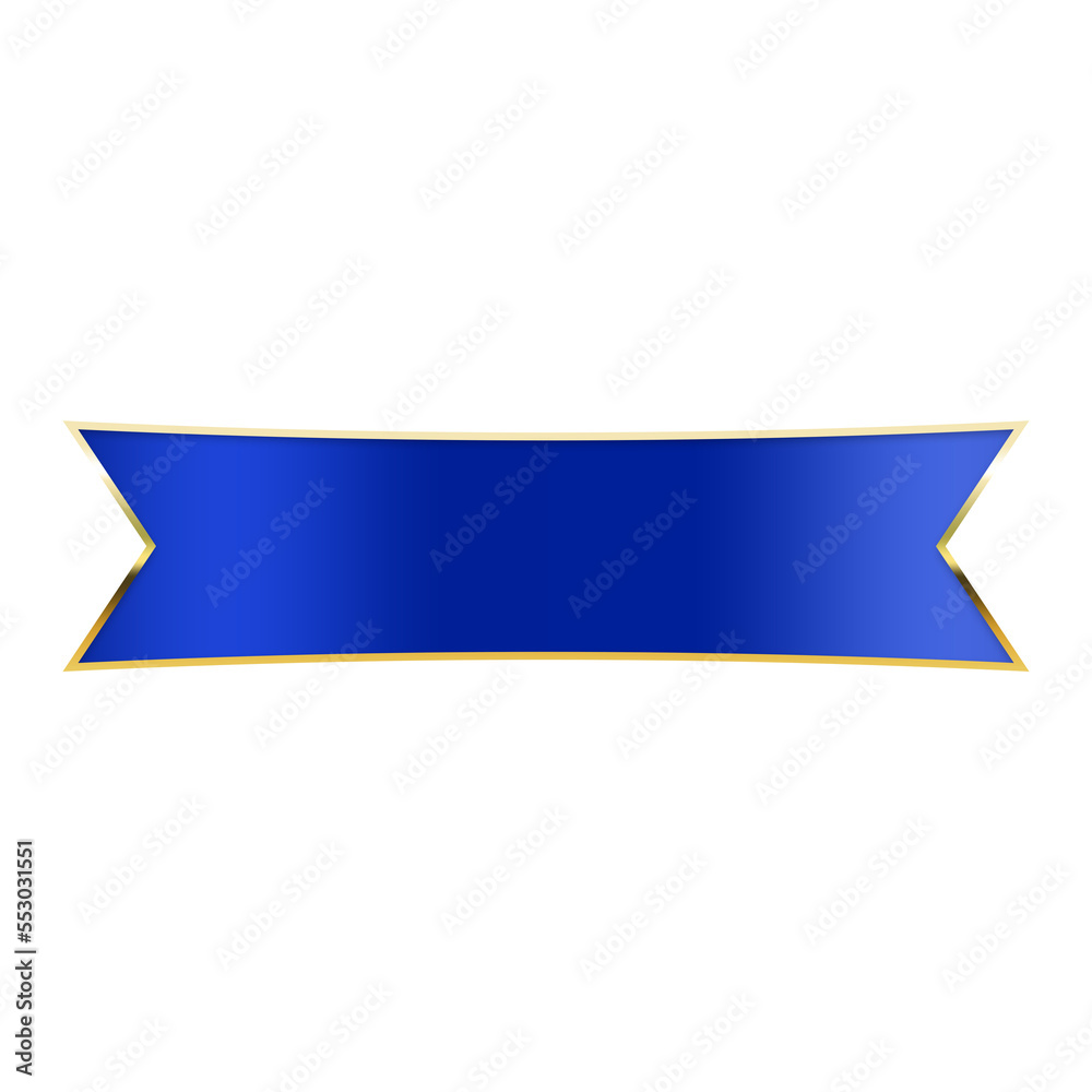 blue banner flag and gold rim