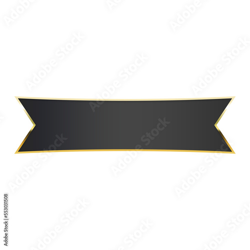 Free Download black banner flag and gold rim - GFXLoad