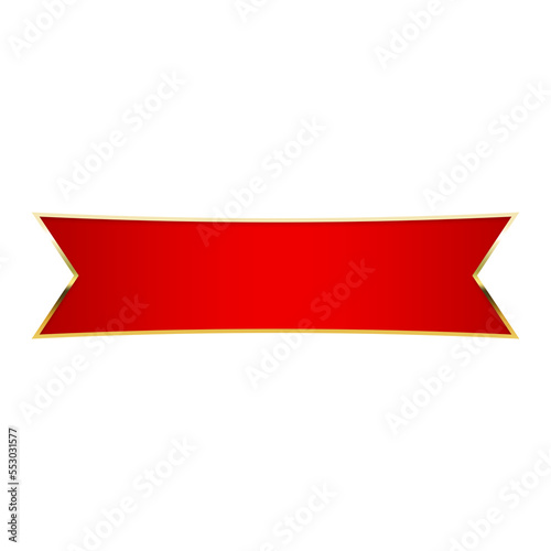 Free Download red banner flag and gold rim - GFXLoad