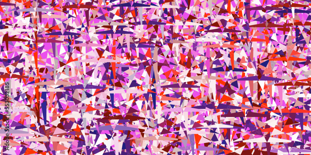 Obraz premium Light Pink, Red vector template with crystals, triangles.